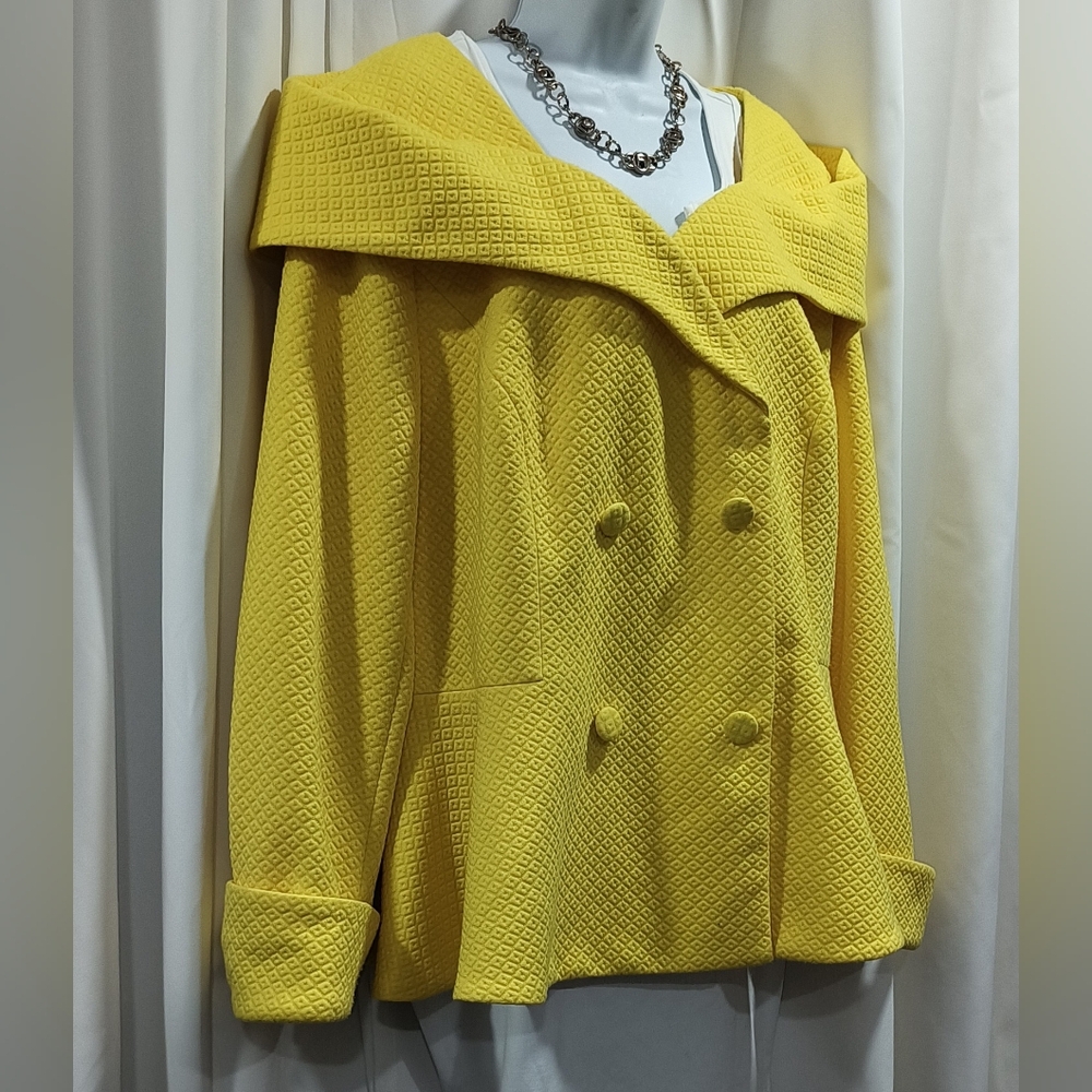 Ashro Vibrant Yellow Pea Coat - Picture 10 of 15
